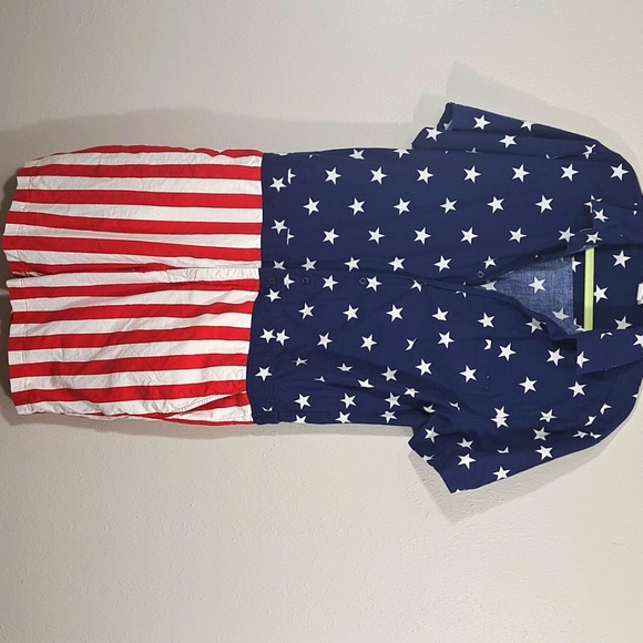 Well Worn L Rodeo Clown Uncle Sam Patriotic Mens Jumpsuit L American Flag Romper - Picture 3 of 14